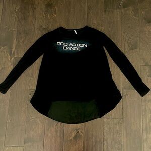 Pro Action Dance Long Sleeve Flowy Black Shirt